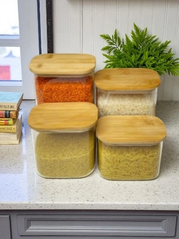 Bakliyat Saklama Kabı 4'lü Set 