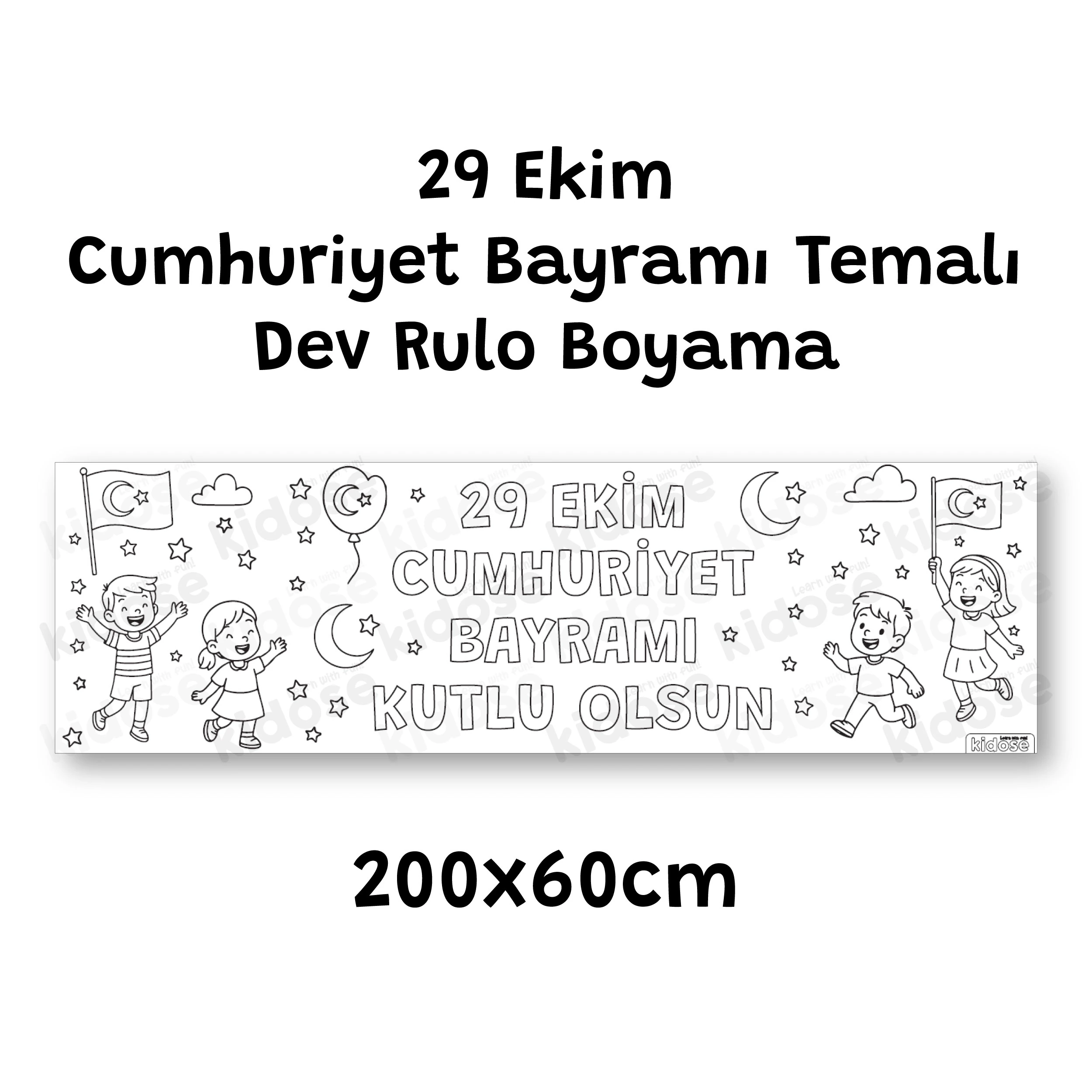 29 Ekim Cumhuriyet Bayramı Temalı Dev Rulo Boyama