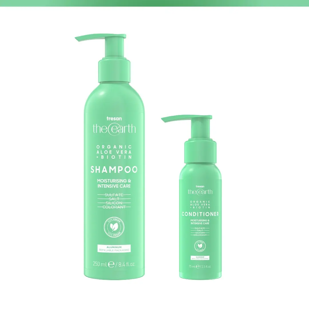 Organic Aloe Vera +Biotin Şampuan 250 ml Saç Kremi 75 ml