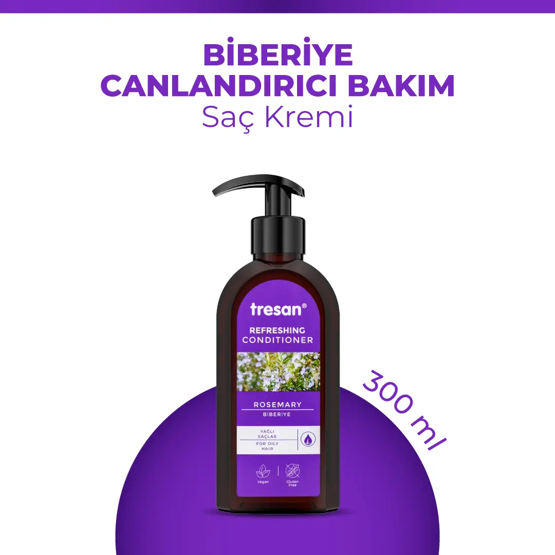 Tresan Biberiye Canlandırıcı Bakım Saç Kremi – Yağlı ve Cansız Saçlar (300 ml)