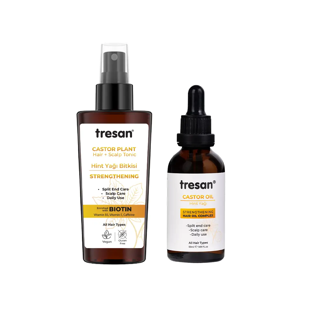 Tresan Castor Oil Saç Bakım Toniği 125 ml Castor Oil Saç Bakım Yağı Kompleksi 50 ml