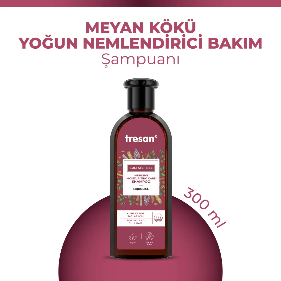Tresan Meyan Kökü Yoğun Nemlendirici Sülfatsız Şampuan – Kuru ve Mat Saçlar (300 ml)