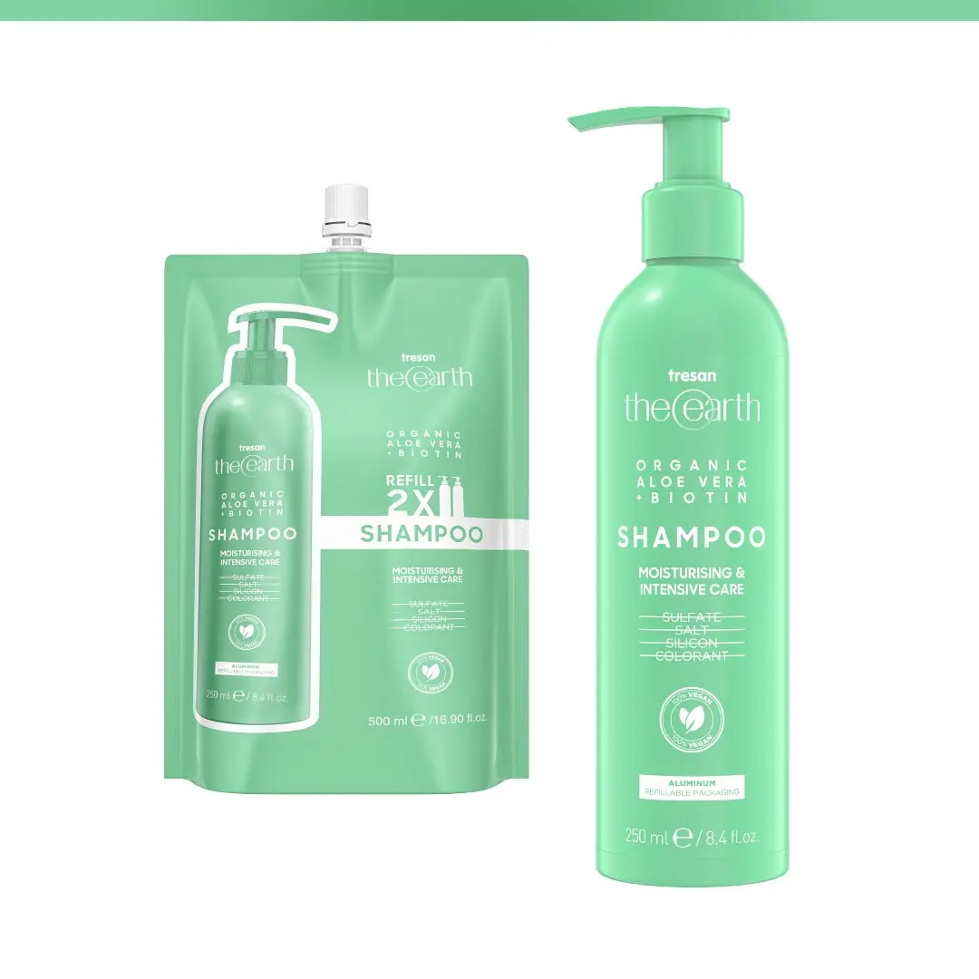 Organic Aloe Vera +Biotin Şampuan 250 ml Refill Pouch 500 ml