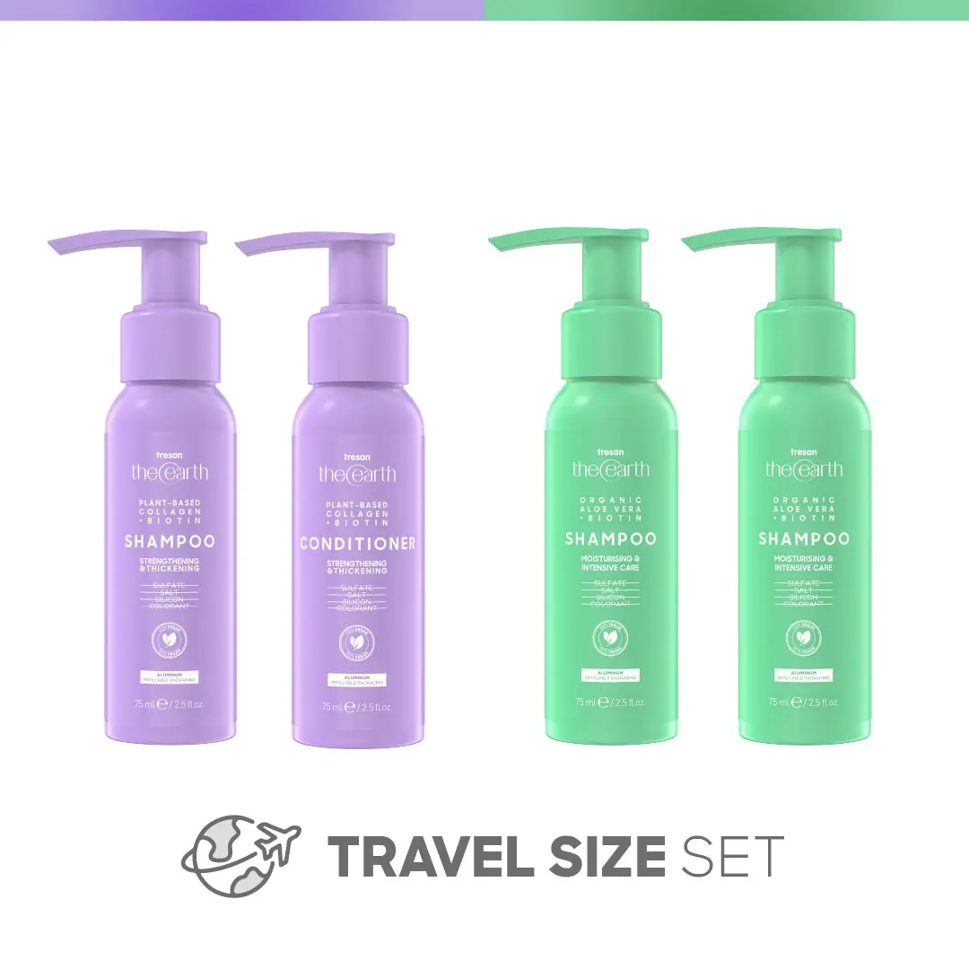Travel Size Set Aloe Vera 75 ml Şampuan-Saç Kremi&Collagen 75 ml Şampuan-Saç Kremi