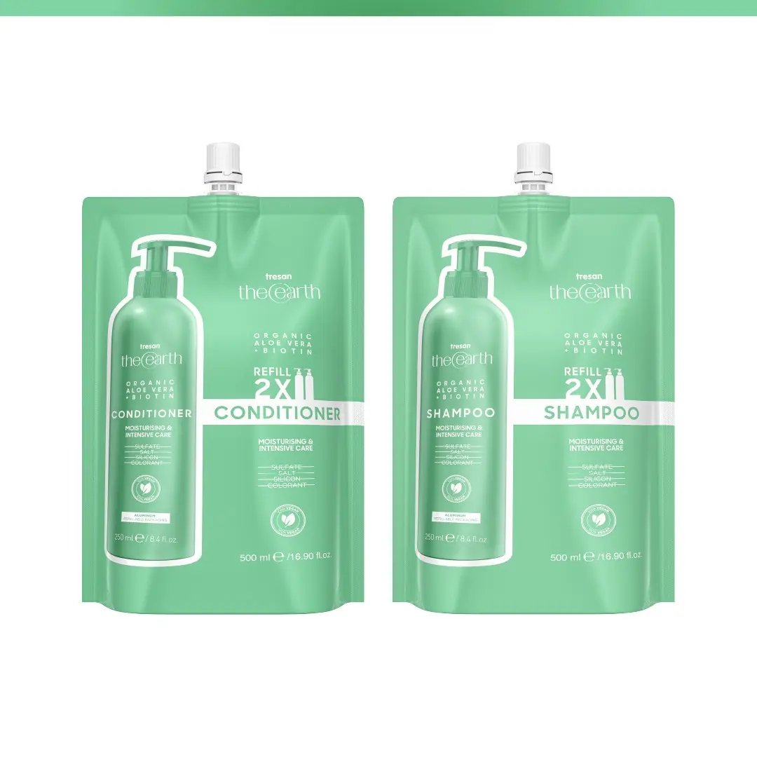 Organic Aloe Vera +Biotin Şampuan Saç Kremi Refill Pouch 500 ml