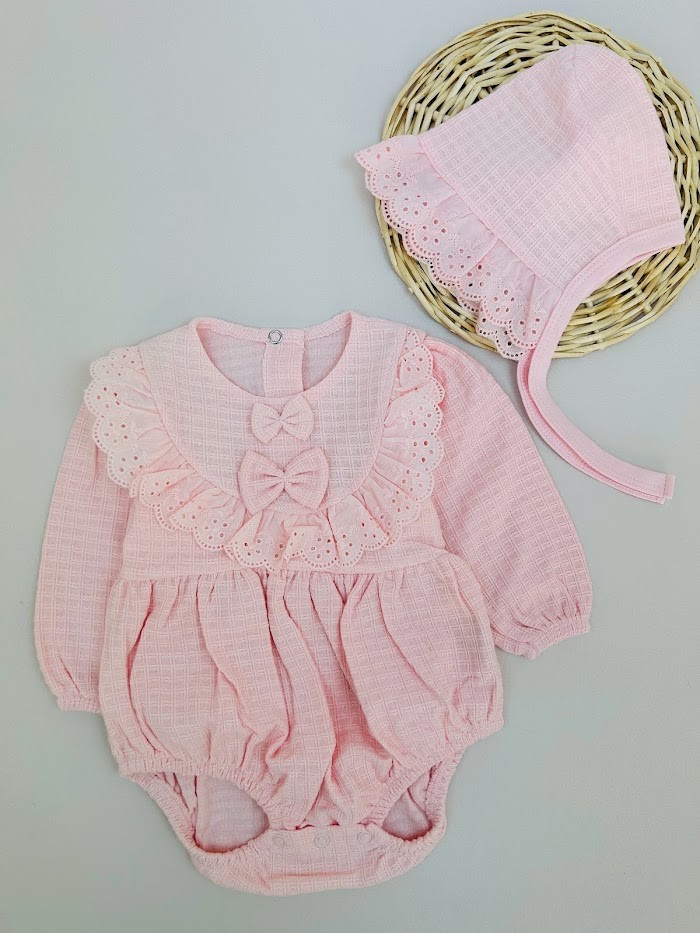 Kız Bebek Şapkalı Romper