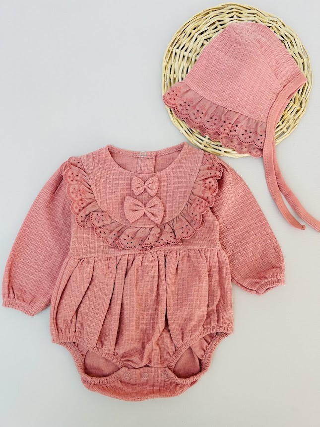 Kız Bebek Şapkalı Romper