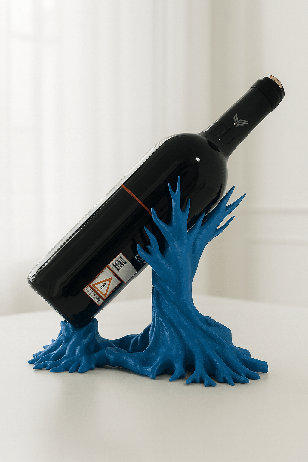 Kuru Ağaç Şarap Tutucu - Mavi