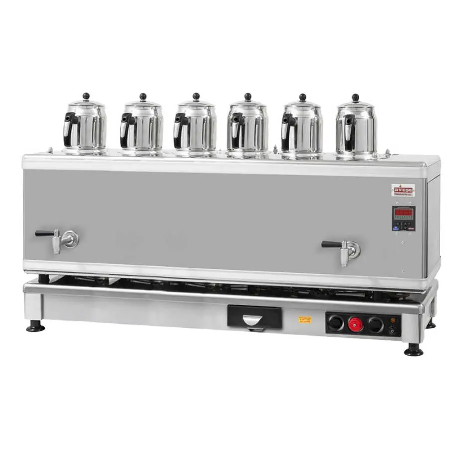 Ateşe Titanium İnoks Akıllı Dijital Çay Makinesi - 6 Demlikli - TIGE06