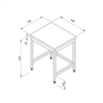 Öztiryakiler Çalışma Tezgahı Taban Rafsız Sırtsız 60*70