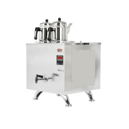 Ateşe Titanium Keyfchi Akıllı Dijital Elektrikli İnox 2 Demlikli Çay Kazanı, 30 Litre