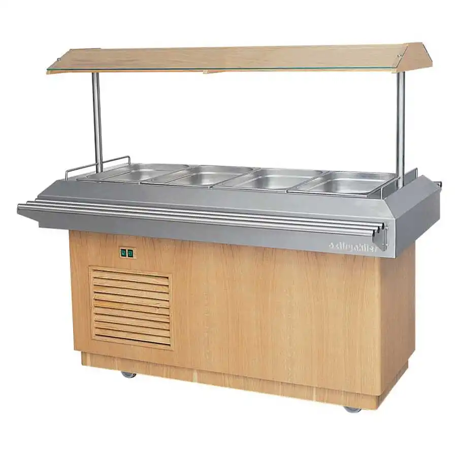 Öztiryakiler Saladbar, 4 1/1 GN, Meşe, Elektrikli