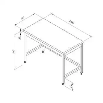 Öztiryakiler Çalışma Tezgahı Taban Rafsız Sırtsız 140*70