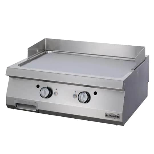 Öztiryakiler 700 Seri, OGG 8070 Grill Plate Set Üstü Düz Gazlı 80x70x30 cm Sert Krom Kaplı