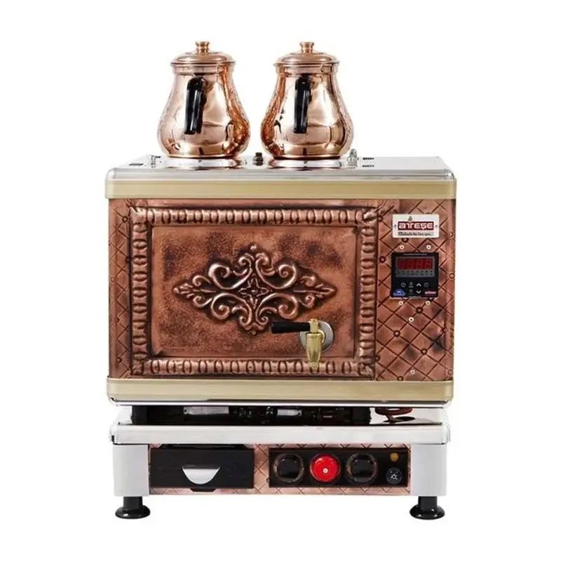 Ateşe Titanium Akıllı Dijital Gazlı Elektrikli Bakır 2 Demlikli Çay Kazanı, 24 Litre