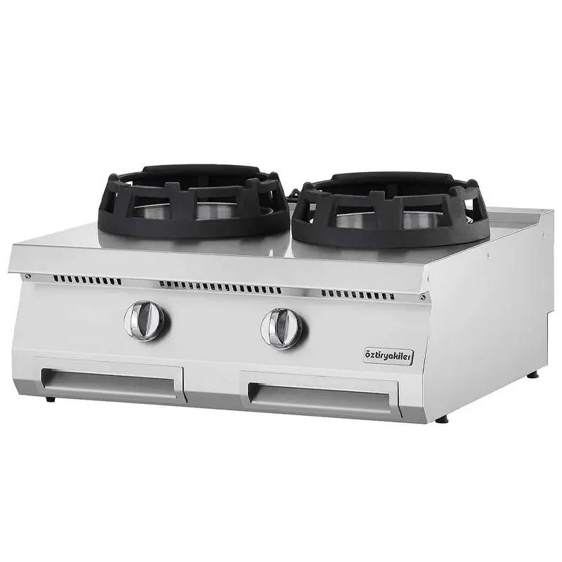 Öztiryakiler 700 Seri Set Üstü Wok Ocak İkili Gazlı 80*70*30-28 KW