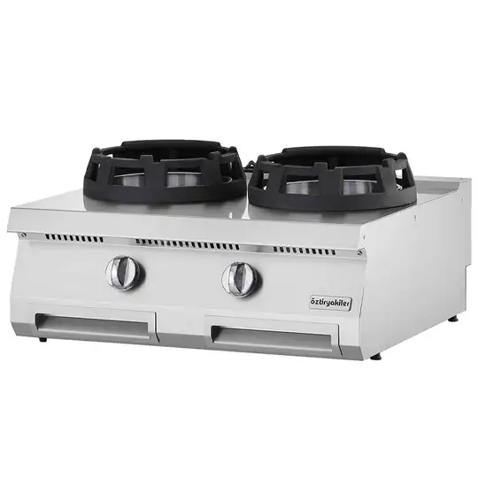 Öztiryakiler 700 Seri Set Üstü Wok Ocak İkili Gazlı 80*70*30-28 KW