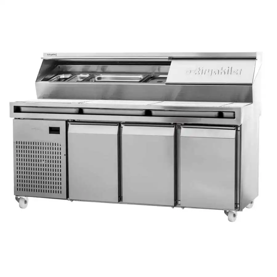 Öztiryakiler Papa Johns Pizza Hazırlık Dolabı 188X80 Özel Pizza Önü Telli