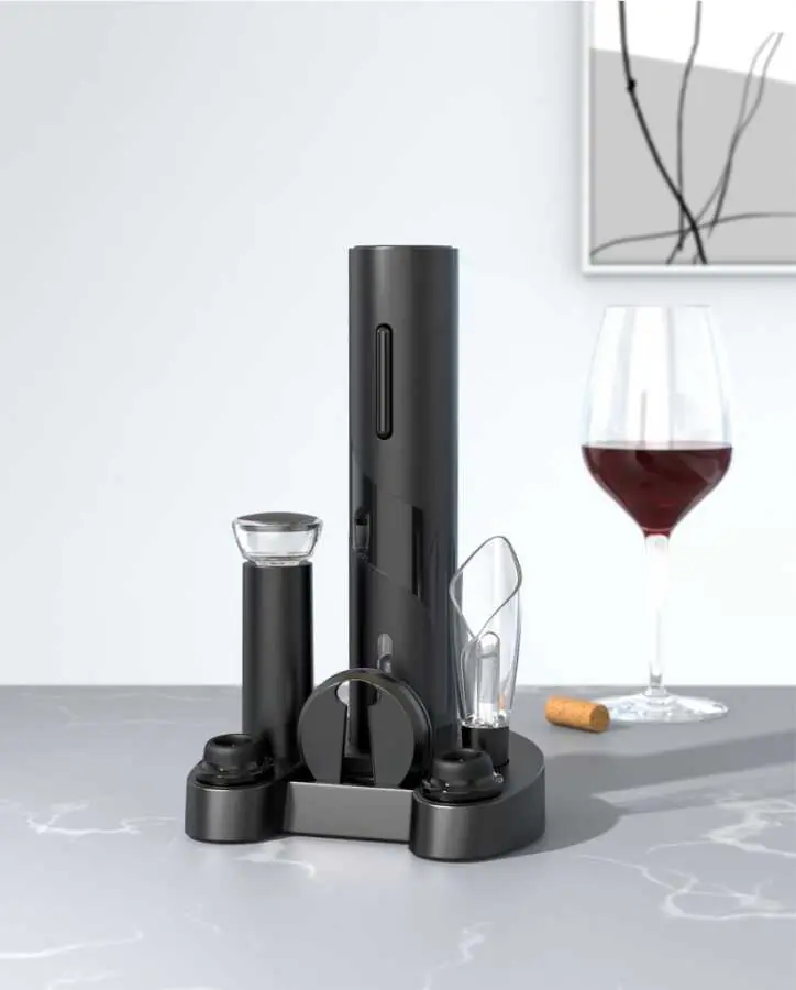 Vosco VNS-01 Wine Opener Otomatik Tirbuşon Şarap Açacağı, Elektrikli, Siyah