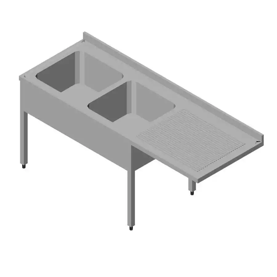 Öztiryakiler Bulaşık Makinesi Üstü Evyeli Tezgah 2G/1D Sağ 180x60 Cm