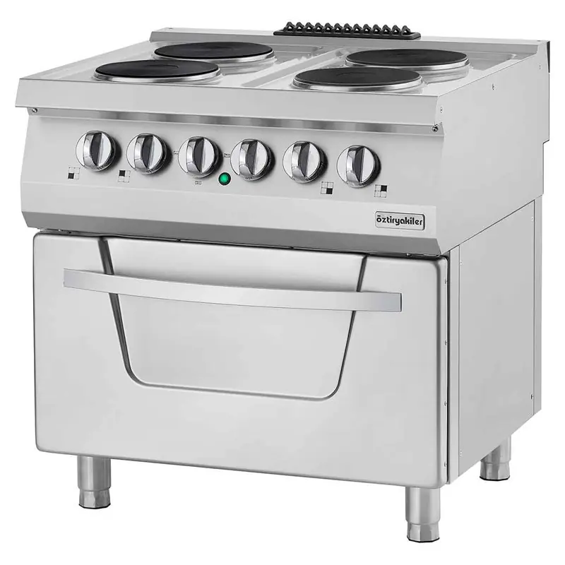 Öztiryakiler 700 Seri Kuzine Fırınlı Elektrikli 4 Yuvarlak Büyük Plate 80*70*85