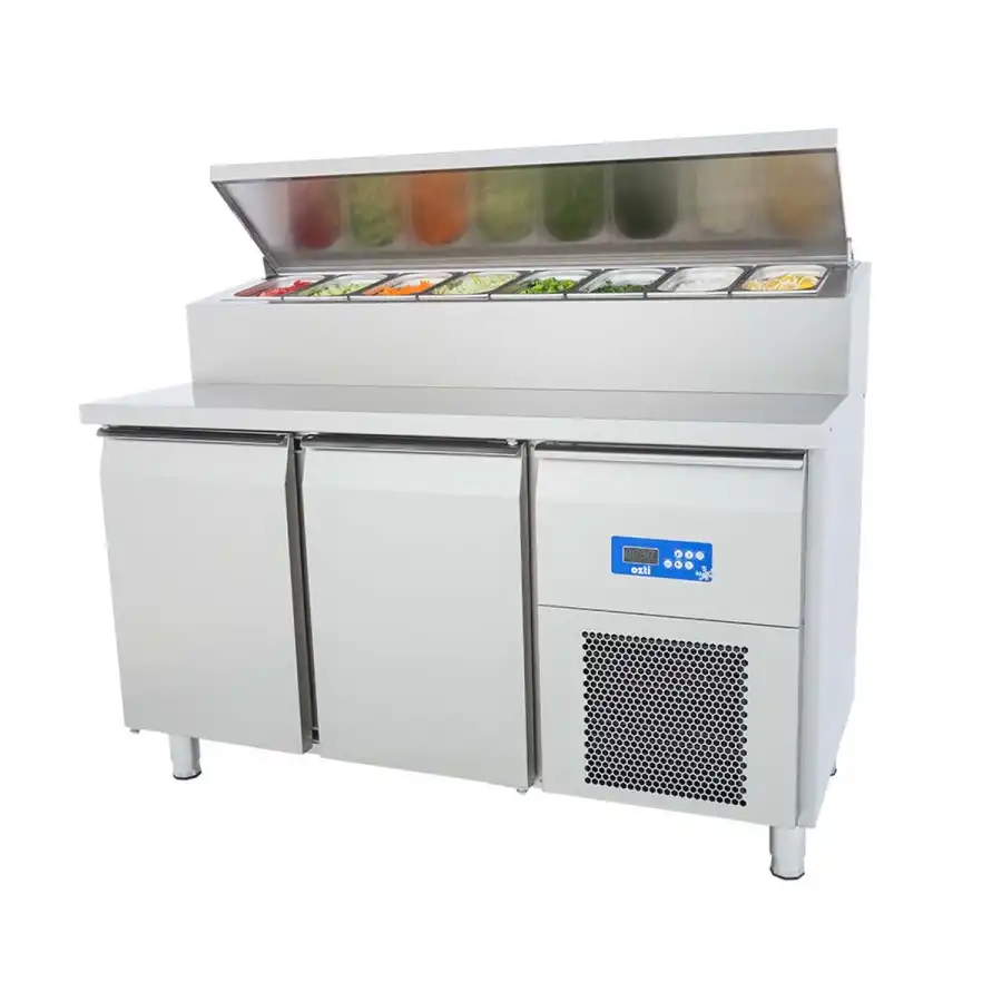 Öztiryakiler 2 Kapılı Tezgah Tip Buzdolabı Pizza Hazırlık Tablalı 142x70 Cm 301 Lt