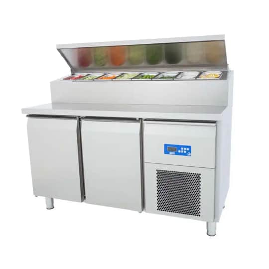 Öztiryakiler 2 Kapılı Tezgah Tip Buzdolabı Pizza Hazırlık Tablalı 142x70 Cm 301 Lt