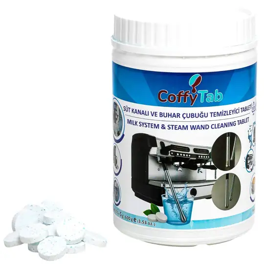 CoffyTab A001-6 Süt Kanalı ve Buhar Çubuğu Temizleme Tableti 5 gr, 120 Tablet
