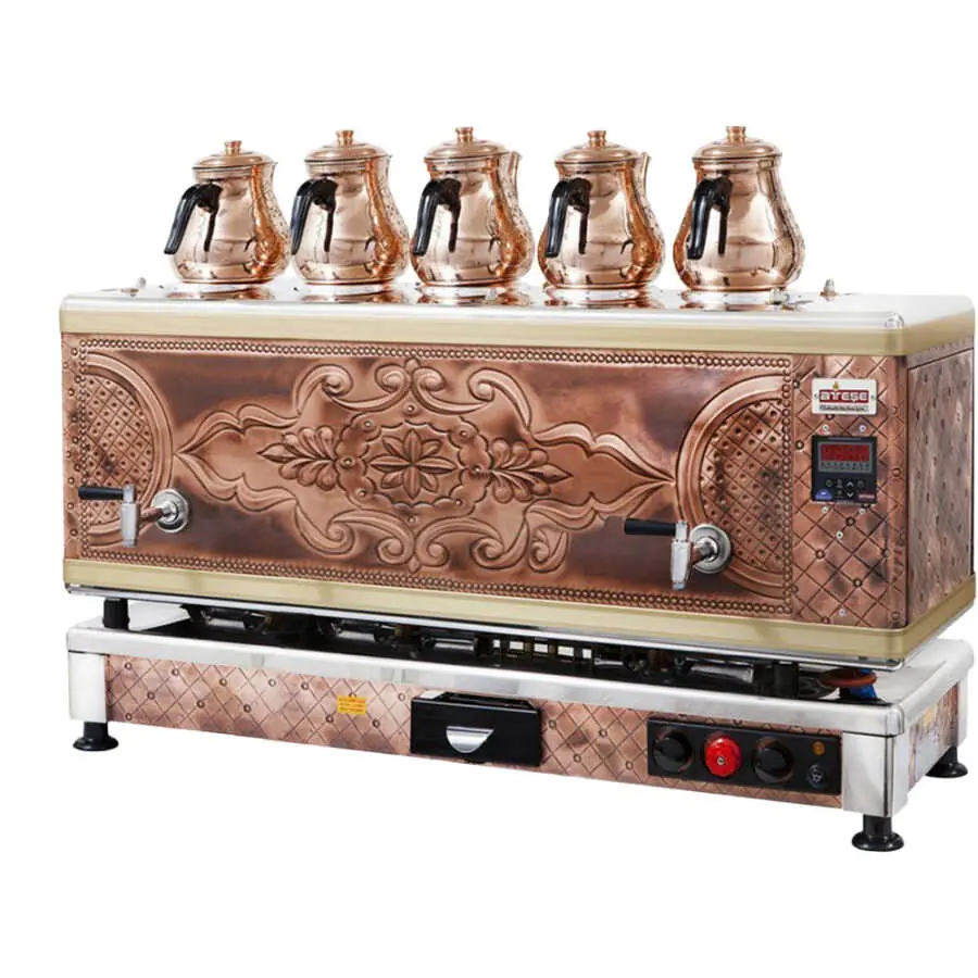 Ateşe Titanium Bakır Akıllı Dijital Çay Makinesi - 5 Demlikli - TAGE05