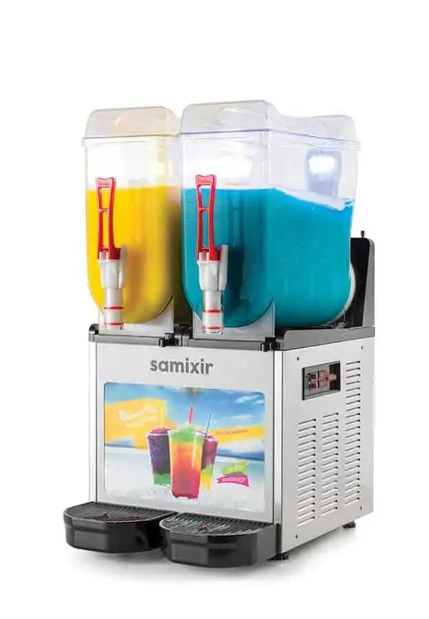 Samixir SLUSH24 Allure Twin Ice Slush Granita Milkshake ve Soğuk Meyve Suyu Dispenseri 12+12 L Inox
