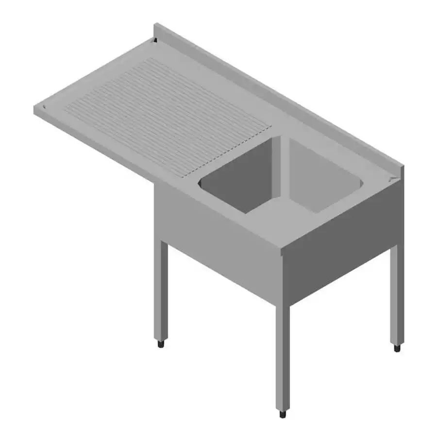 Öztiryakiler Bulaşık Makinası Üstü Evyeli Tezgah 1G/1D Sol  Demonte 120x60 Cm