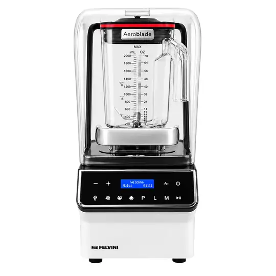 Felvini AeroBlade Dijital Bar Blender Gürültü Önleyici Kapaklı 2 Litre 1800 W Beyaz
