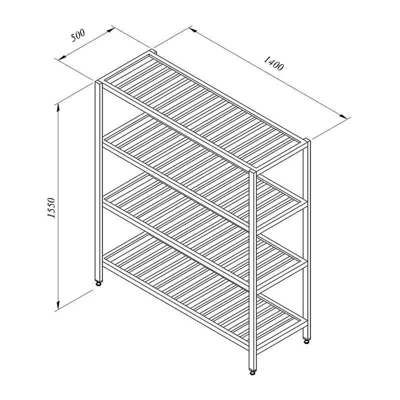 Öztiryakiler İstif Rafı 4 Izgara Tabla 160x50 cm