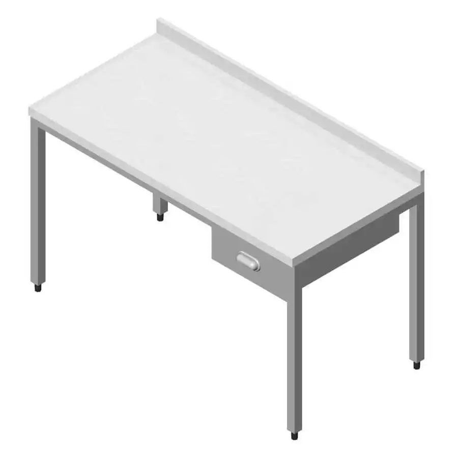 Öztiryakiler Çalışma Tezgahı Polietilen Tablalı Taban Rafsız Tek Çekmeceli 120x60 Cm