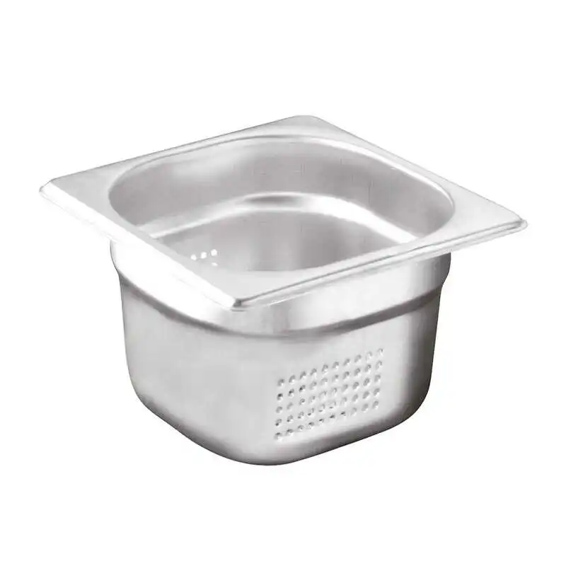 Öztiryakiler Gastronorm Küvet, Delikli, Standart, GN 1/6, 17.6x16.2x6.5