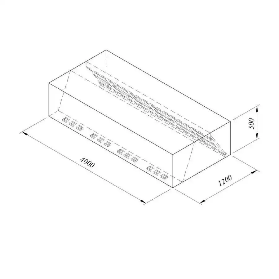 Öztiryakiler Kutu Tipi Çift Cidarlı Filtreli Duvar Tipi Davlumbaz 400x120 Cm