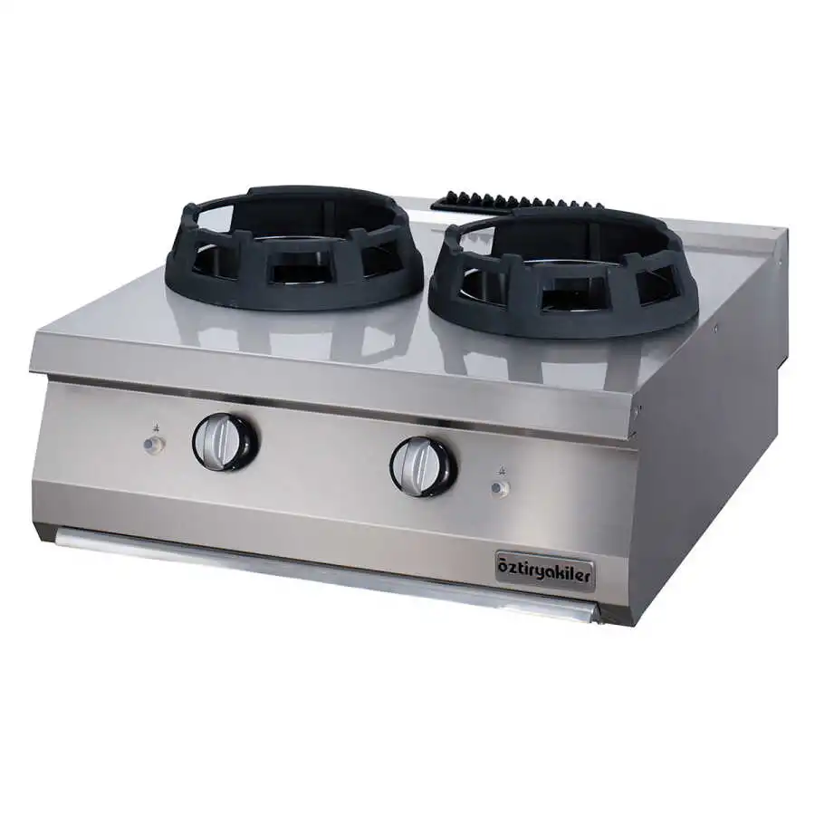 Öztiryakiler 700 Seri Set Üstü Wok Ocak İkili Gazlı 80*70*30-28 KW