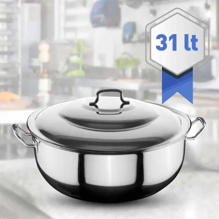Öztiryakiler Helvane Tencere Kapaklı 45x20 cm 31 Lt