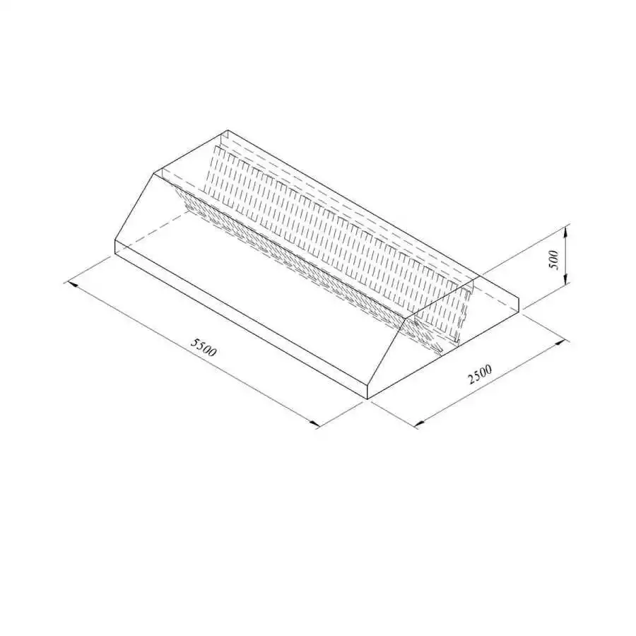 Öztiryakiler Davlumbaz Orta Tip Filtreli 550x250 cm