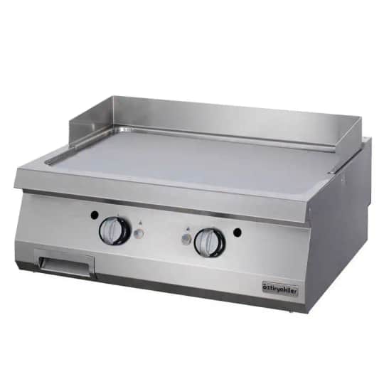 Öztiryakiler 900 Seri Set Üstü Grill Plate Düz Elektrikli 80*90*30-Sert Krom Kaplı