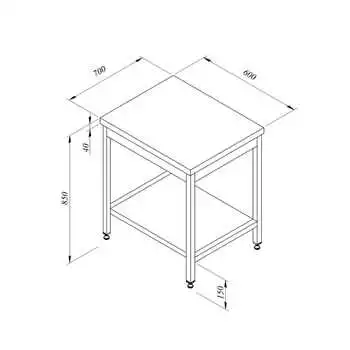Öztiryakiler Çalışma Tezgahı Taban Raflı Sırtsız 60*70