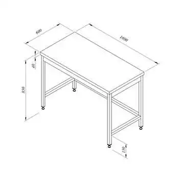 Öztiryakiler Çalışma Tezgahı Taban Rafsız Sırtsız 160*60