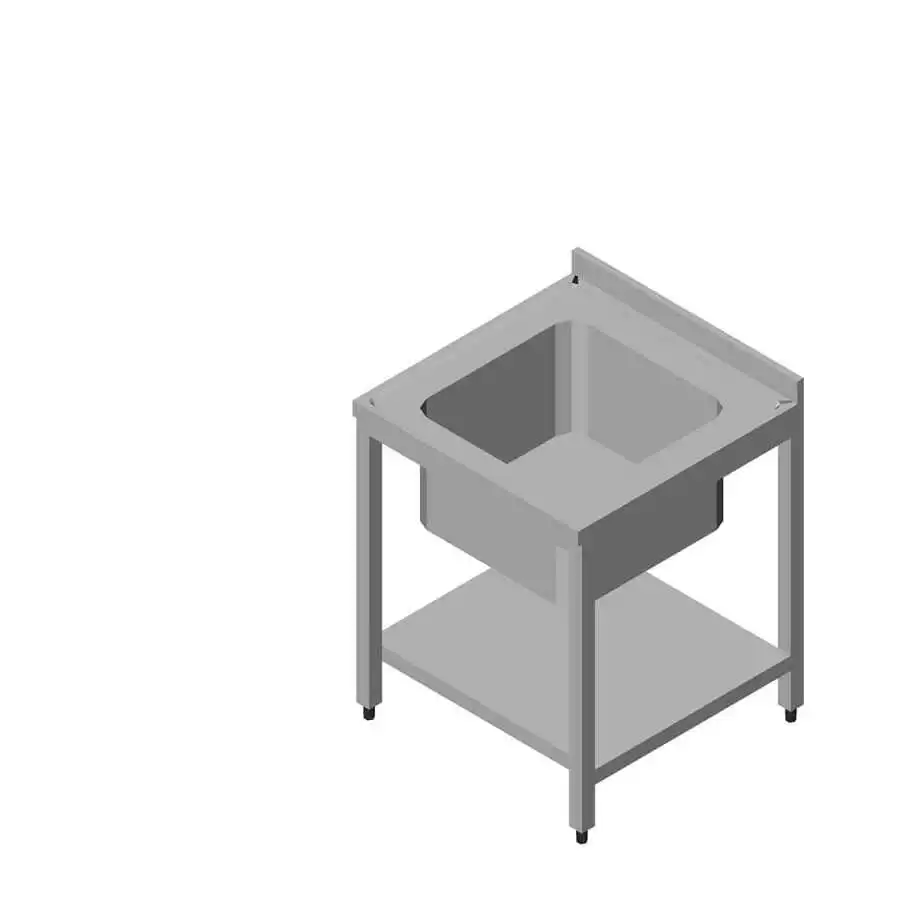 Öztiryakiler Evyeli Tezgah 1G 3 Perdeli Taban Raflı Demonte 50x60 Cm