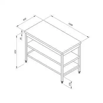 Öztiryakiler Çalışma Tezgahı Ara Raflı Sırtsız 160*60