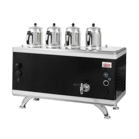 Ateşe Gold Compact Otomatik Gazlı Elektrikli Statik 4 Demlikli Çay Kazanı, 45 Litre
