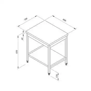 Öztiryakiler Çalışma Tezgahı Taban Raflı Sırtsız 90*70