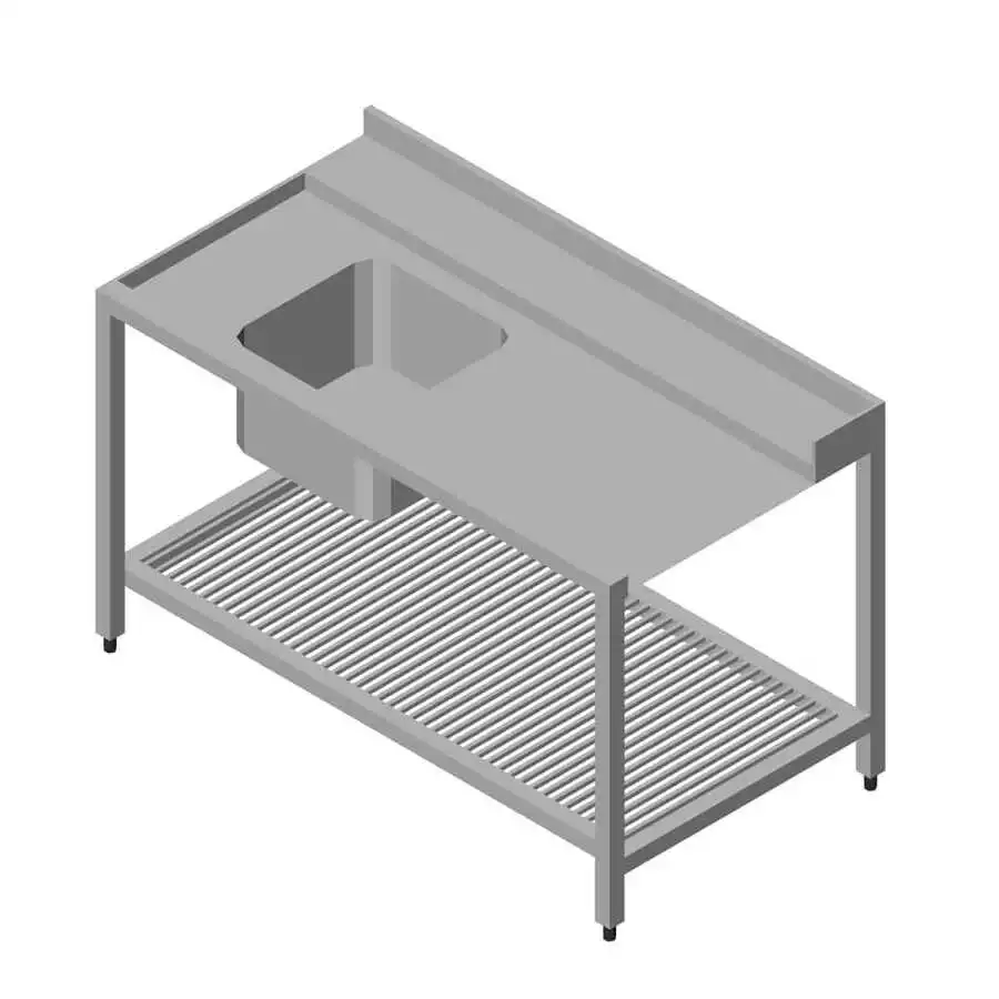 Öztiryakiler  Bulaşık Makinesi Alt Tablalı Evyeli  Sol Giriş Tezgahı 120x75 Cm