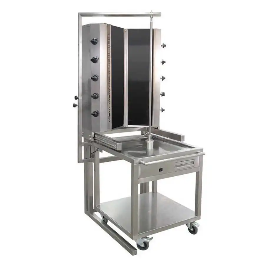 Öztiryakiler V Tipi Arabalı Döner Ocağı 10 Radyanlı Camlı Gazlı