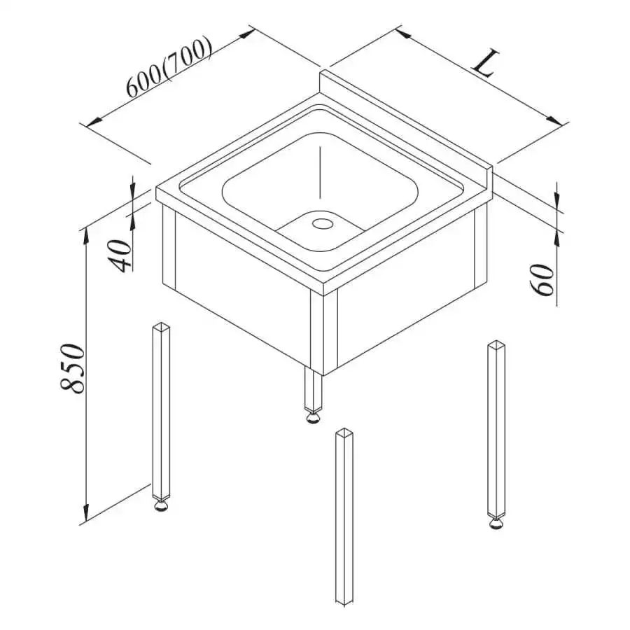 Öztiryakiler Evyeli Tezgah 1G 3 Perdeli Demonte 60x70 Cm