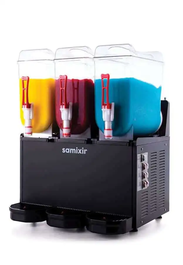 Samixir SLUSH36 Triple Ice Slush Granita Milkshake ve Soğuk Meyve Suyu Dispenseri 12+12+12 L Siyah